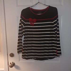 Charter Club Women's Black and White with Red bow. Size L